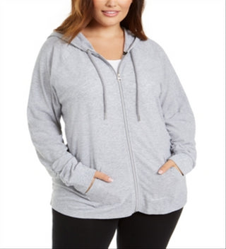 Calvin Klein Women's Performance Plus Zip up Hoodie Grey Size 1X