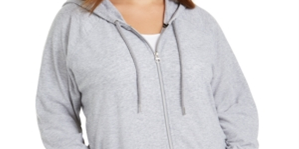 Calvin Klein Women's Performance Plus Zip up Hoodie Grey Size 1X