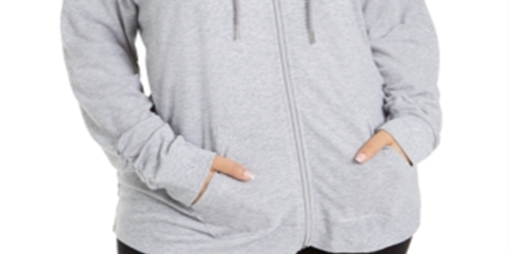 Calvin Klein Women's Performance Plus Zip up Hoodie Grey Size 1X