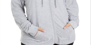 Calvin Klein Women's Performance Plus Zip up Hoodie Grey Size 1X