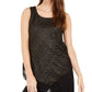 Alfani Women's Metallic Pointed Hem Top Black Size XX-Large