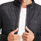 Tommy Hilfiger Men's David Regular Fit Mix Media Full Zip Sweatshirt Black  Size XXL