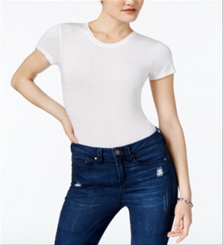 Guess Women's Short Sleeve Bodysuit White Size XS