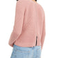 Bar III Women's Zip Back Ribbed Sweatshirt Mauve Size S