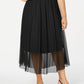 Alfani Women's Plus Mesh MIDI Skirt Black Size 0X