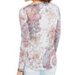 Style & Co Women's Printed Knit Top Gray Size Small