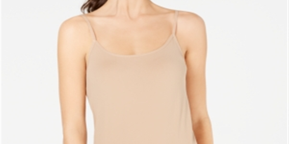 INC International Concepts Women's Spaghetti Strap Scoop Neck Top Brown Size Small
