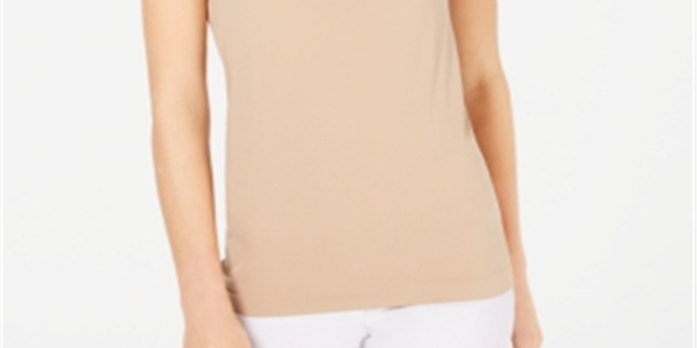 INC International Concepts Women's Spaghetti Strap Scoop Neck Top Brown Size Small