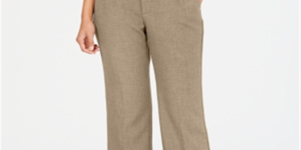 Charter Club Women's Belted Slim It up Trousers Brown Size 4 Petite