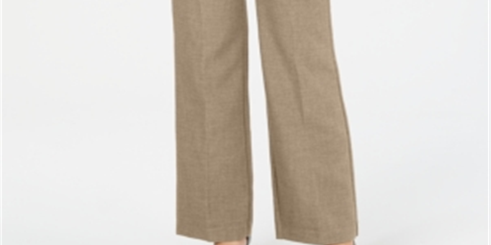 Charter Club Women's Belted Slim It up Trousers Brown Size 4 Petite