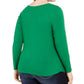 INC International Concepts Women's Long Sleeves Twist Neck Pullover Top Green Size 0X