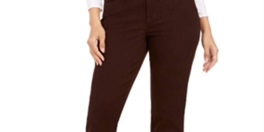 Style & Co Women's Curvy Fit Straight Leg Jeans Brown Size 12S