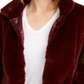 Maison Jules Women's Cold Weather Winter Faux Fur Jacket Red Size Medium