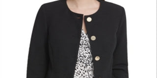 DKNY Women's Collarless Peplum Jacket Black Size 8