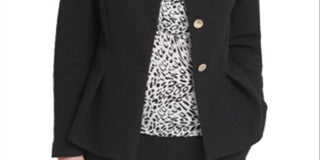 DKNY Women's Collarless Peplum Jacket Black Size 8