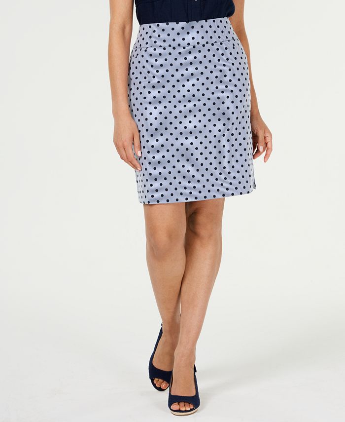 Charter Club Women's Printed Skirt Blue Size 16 Petite