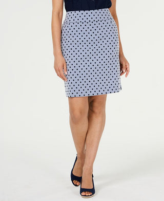 Charter Club Women's Printed Skirt Blue Size 16 Petite