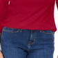 Karen Scott Women's Cotton Boat Neck Grommet Trim Top Red Size Petite S