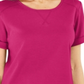 Karen Scott Women's Cotton Topstitched Top Pink Size 2XL