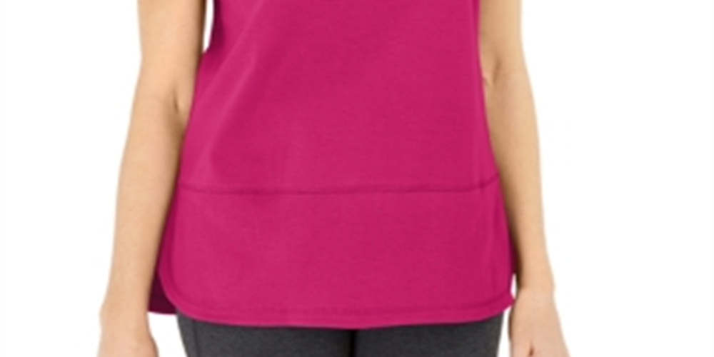 Karen Scott Women's Cotton Topstitched Top Pink Size 2XL
