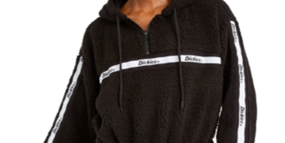Dickies Women's Cropped Hoodie Black Size XL
