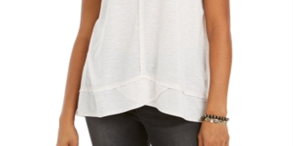 Style & Co Women's V Neck High Low Tank Top Brown Size Medium