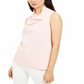 Anne Klein Women's Sleeveless Collared Top Pink Size Medium