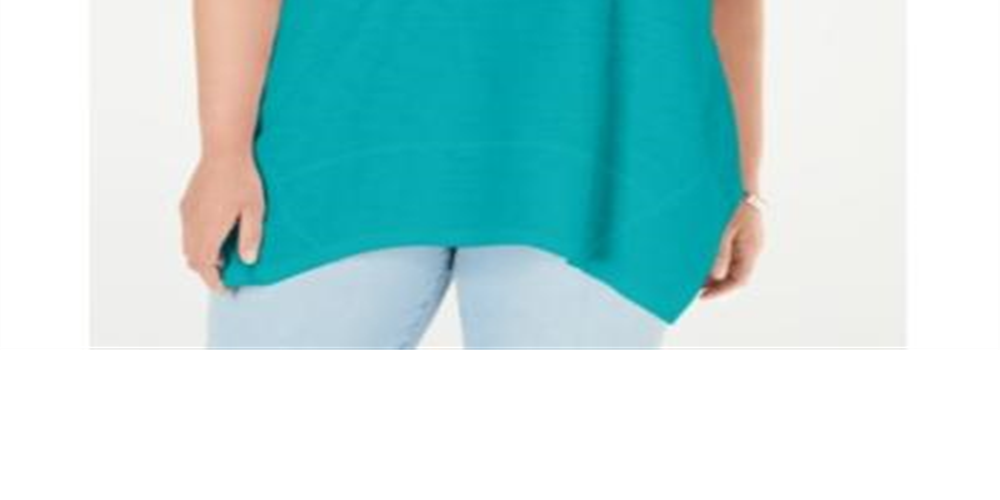 Style & Co Women's Plus Handkerchief Hem Tank Top Green Size 2X