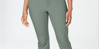 Charter Club Women's Newport Tummy Control Cropped Pants Green Size 4