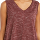 Style & Co Women's V Neck High Low Tank Top Wine Size Small