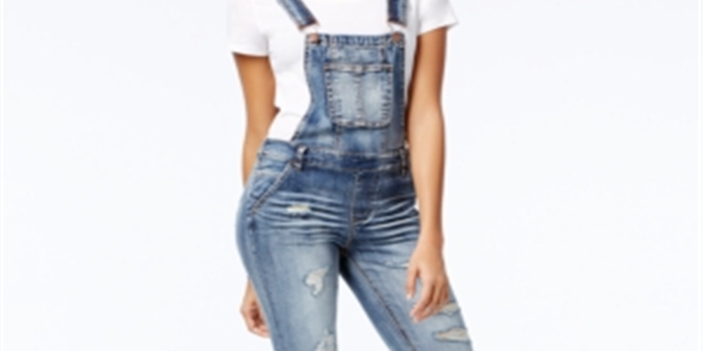 Dollhouse Junior's Skinny Denim Overalls Blue Size 3