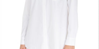 Alfani Women's Long Sleeve Knit Button Front Top White Size Petite S