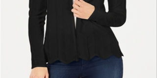 Charter Club Women's Open Front Cardigan Black Size Large