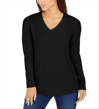 Charter Club Women's V Neck Sweater Black Size X-Small