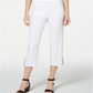 JM Collection Women's Embellished Hem Capri Pants White Size Medium