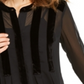 Alfani Women's Velvet Trim Button Front Top Black Size Large