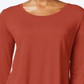 JM Collection Women's Three Quarter Sleeve Top Orange Size PP