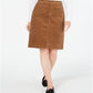 Charter Club Women's Corduroy Tummy Control Skirt Brown Size 2 Petite