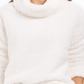 Style & Co Women's Faux Sherpa Cowlneck Sweater White Size PP