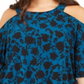 INC International Concepts Women's Plus Printed Cold Shoulder Top Blue Size 0X
