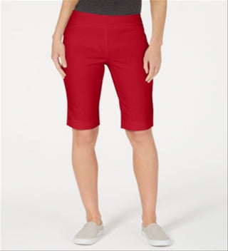 Charter Club Women's Pull on Bermuda Shorts Red Size X-Large