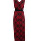 Ralph Lauren Women's Tartan Plaid Georgette Gown Red Size 2