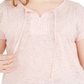 Style & Co Women's Plus Keyhole Neck T-Shirt Pink Size 2X