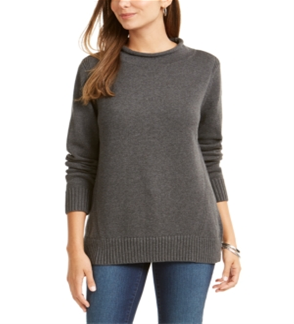 Karen Scott Women's Mock Neck Shimmer Sweater Black Size Small