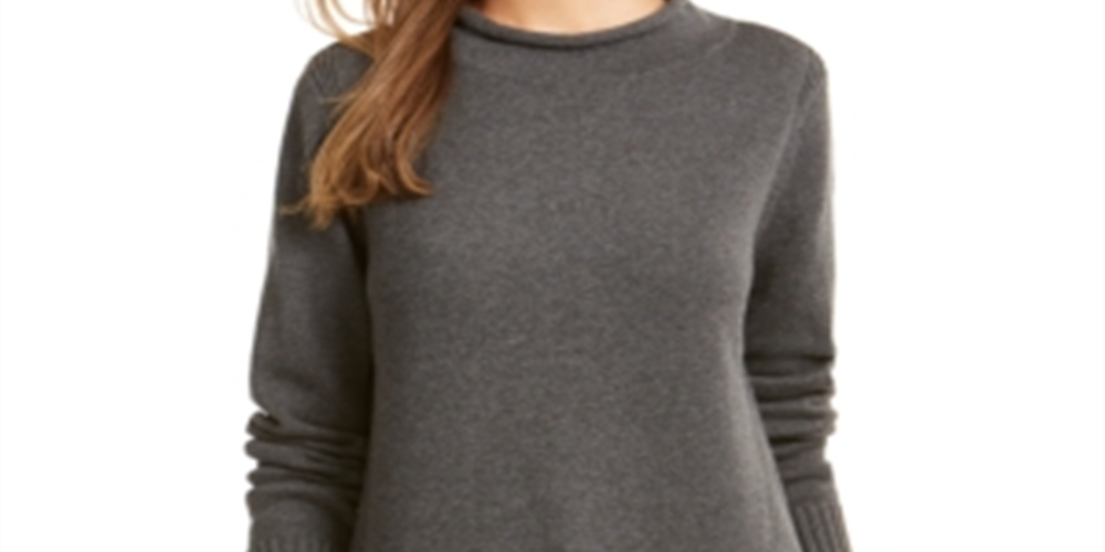 Karen Scott Women's Mock Neck Shimmer Sweater Black Size Small