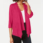 Alfani Women's Linen Open Front Cardigan Pink Size Petite Small