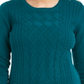 Charter Club Women's Printed Long Sleeve Jewel Neck Top Green Size Petite X-Large