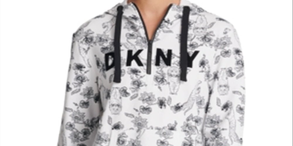 DKNY Women's Sport Sumatra Half Zip Hoodie White Size X-Small