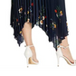 Vince Camuto Women's Surreal Garden Asymmetrical Hem Pleated Skirt -Navy Size S