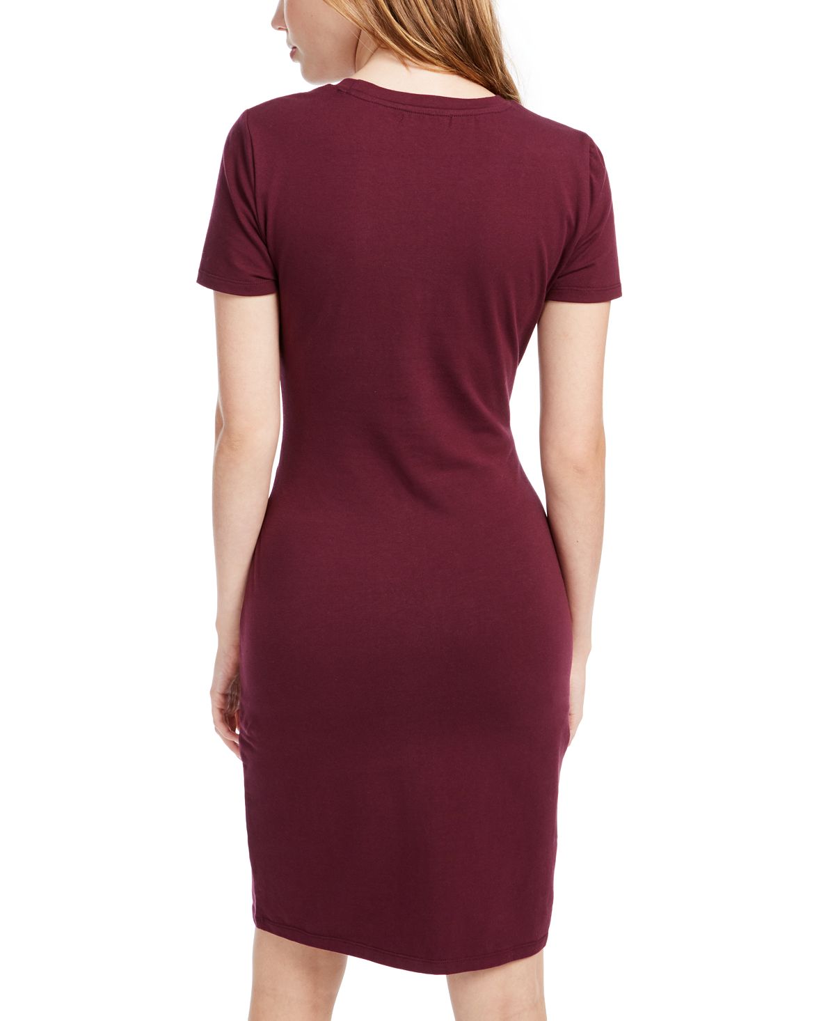 Ultra Flirt Women's Knit Short Sleeves T-Shirt Dress Purple Size XX-Large